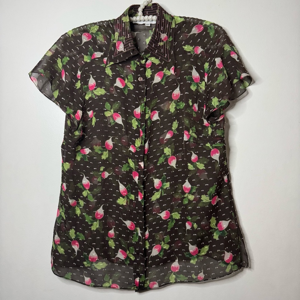 Carolina Herrera Vintage Raddish Blouse